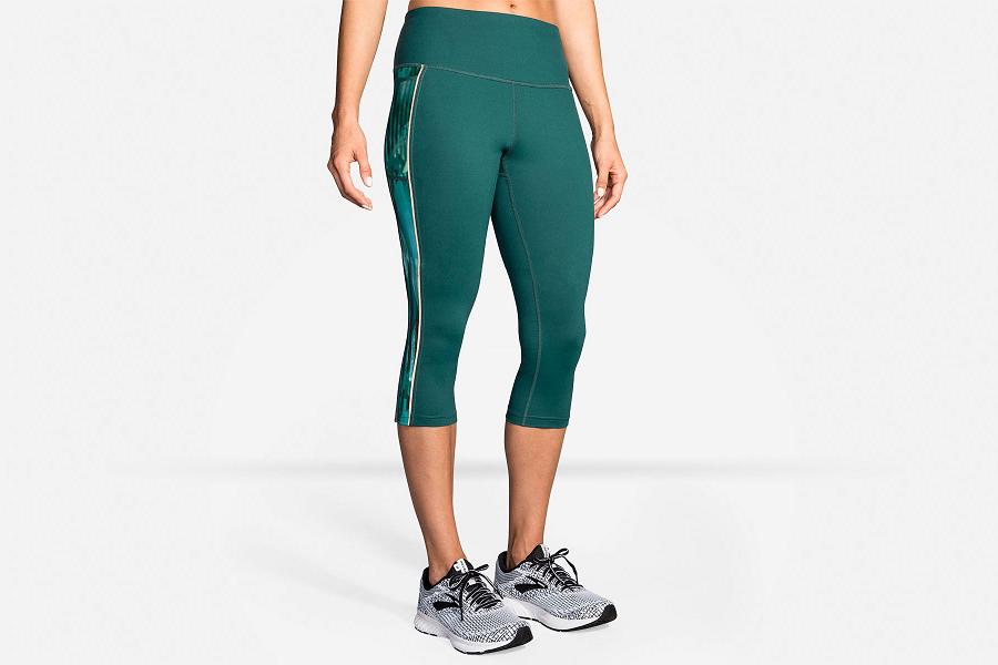 Brooks Greenlight Women Apparel & Running Capri Green MHU286574